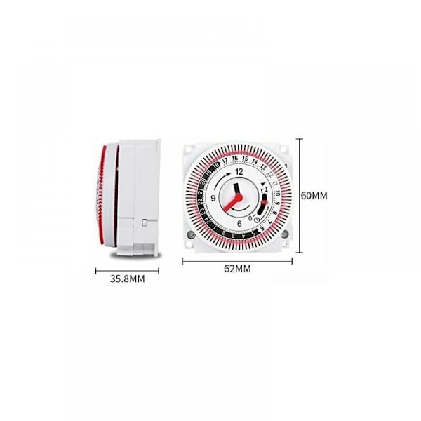 250V Mekanisk Timer Timer Påmindelse 15 Minutter 24 Timer Køkken Tæller