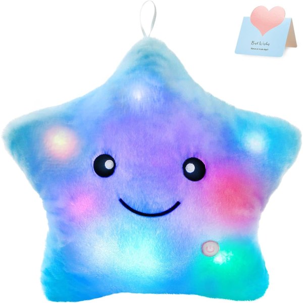 13 tums LED Glitter Stars Mjuk plyschkudde Toy Glow Stuffed Star