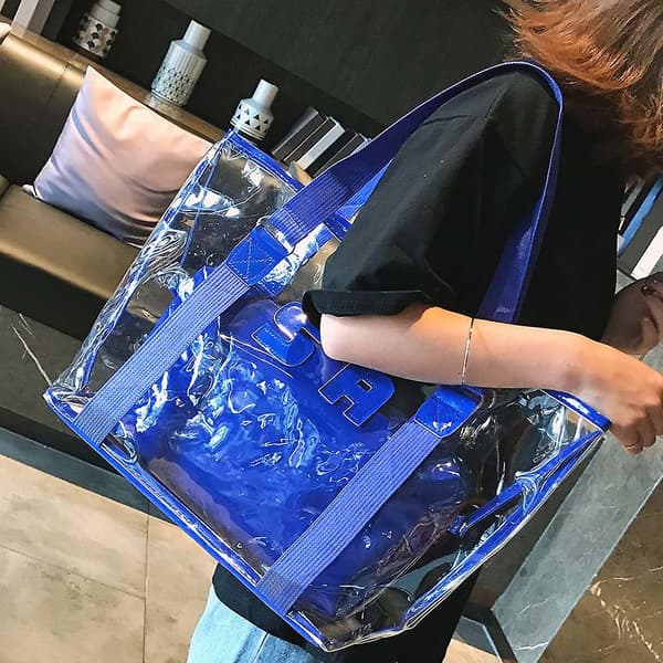 Dammode Transparent axelväska enfärgad handväska stor