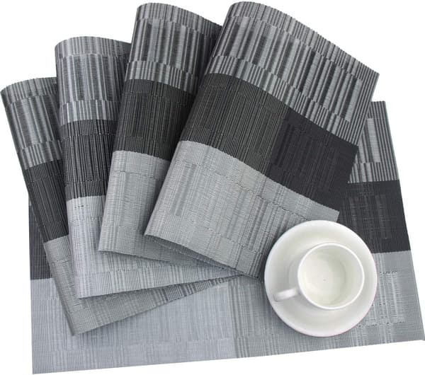 Vaskbare vinylvevde bordmatter Elegante bordmatter Sett o