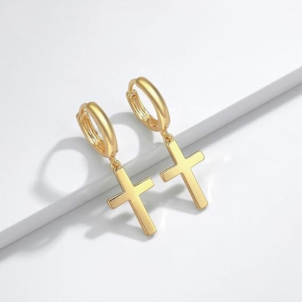 Gull Dangle Drop Hoop Øredobber for Kvinner Gull