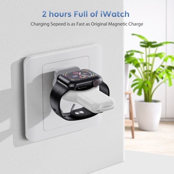 Apple Watch USB magnetisk laddningsadapter, USB A/Type C 2-i-1 Con
