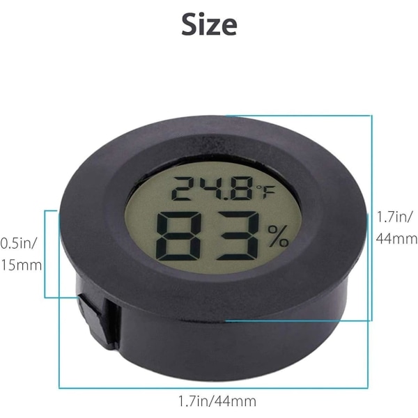 Mini Hygrometer Termometer Digital LCD Display Innendørs Utendørs Hy