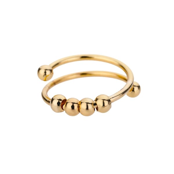 Kuler Perler Ringer for Kvinner Åpne Spinner Justerbar Fingerring S