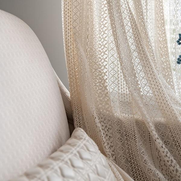 Windows Sheer Curtains Crochet Vintage Cotton Tassel Window Curta
