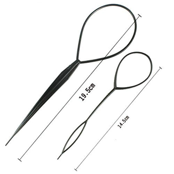 1 set (2 stycken) svart magisk fläta hästsvans hårklämma