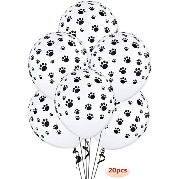 12" Puppy Paw Print Latex Party Supplies Runde Latex Leksaker 20 st/