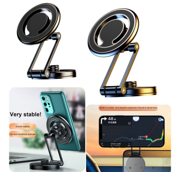 Mobiltelefonholder Bil Dashbordmontering Magnetisk stativ for Blac