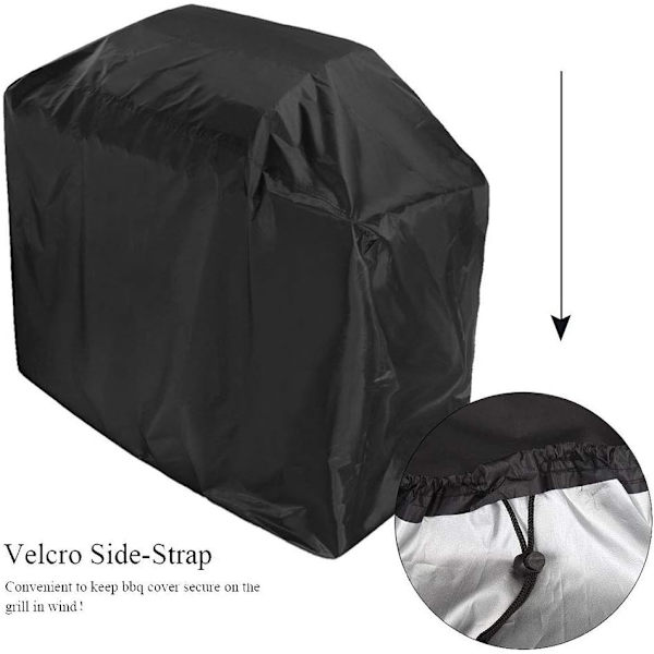 Vattentätt skyddande överdrag för grill 100 x 60 x 150 cm Svart