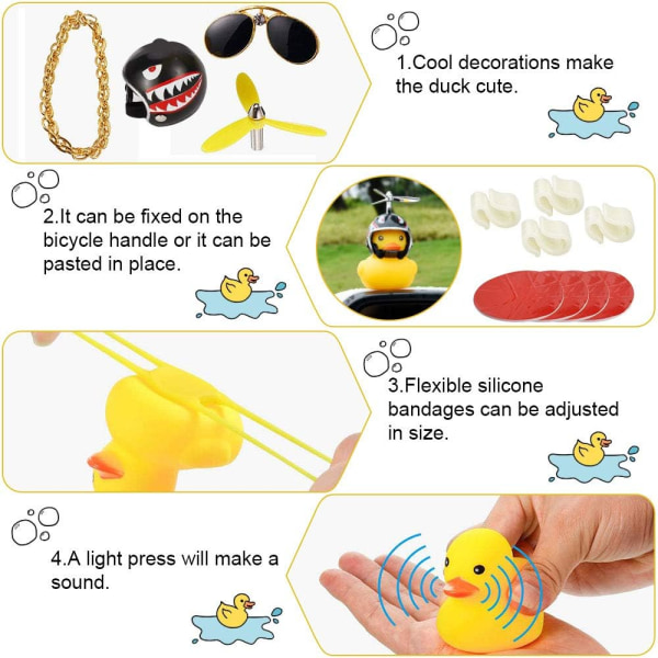 4 Duck Bicycle Bell Novelty Helmet Yellow Duck Bicycle Bell Beaut