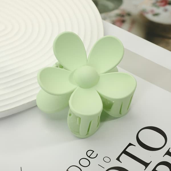 Hårklipp, 6 matte blomsterhårklipp, 6 farger