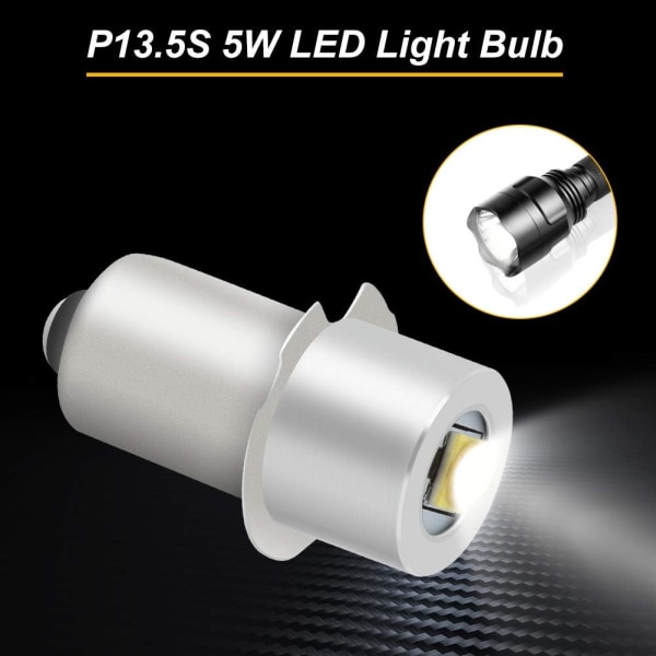 P13.5S LED Lommelygte Høj Effekt Opgradering LED Pære Udskiftning Con
