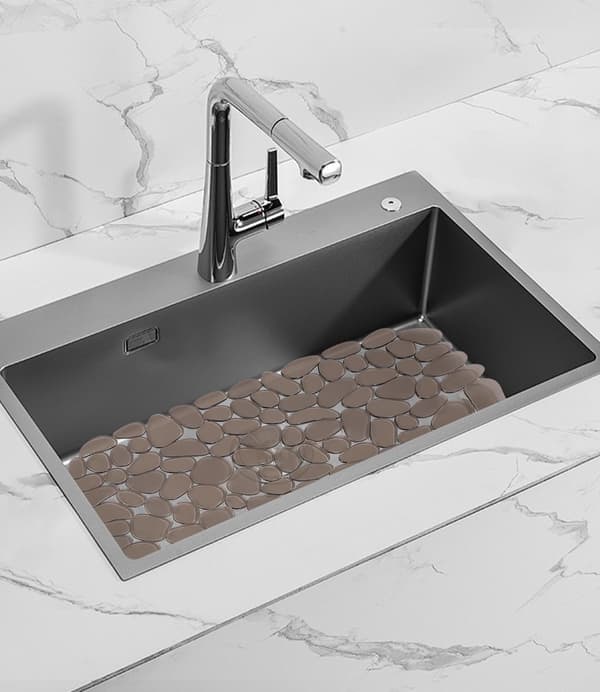 Ljusgrå Diskho Matta, PVC Diskho Skydd, 40x30cm Diskho Matta, Pebble Formad Diskho Matta för Botten av Diskhon
