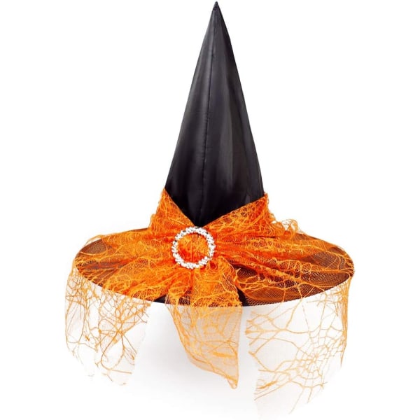 2 stk Halloween heksehatt kostyme cosplay hatt med stilig mesh Cr