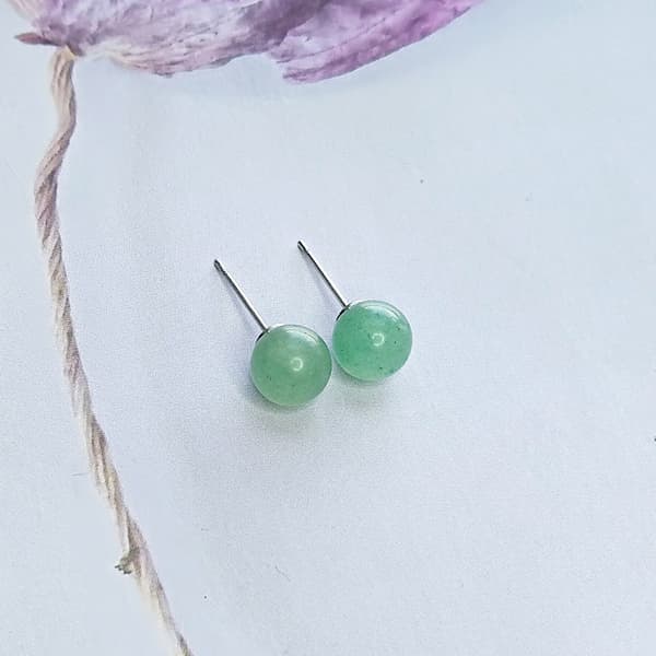 Grønne Jade Øreringe Stud, Jade Stud Øreringe til Kvinder & Mænd, 925 S