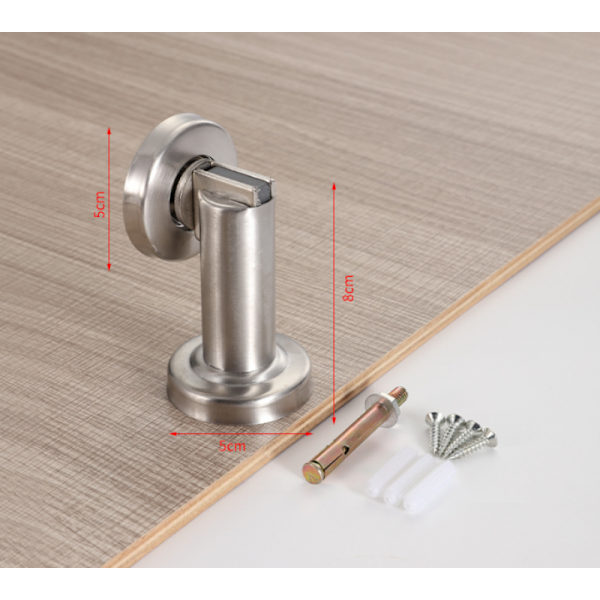 Magnetisk dørstopper i rustfrit stål look - Dørstopper med gulv og