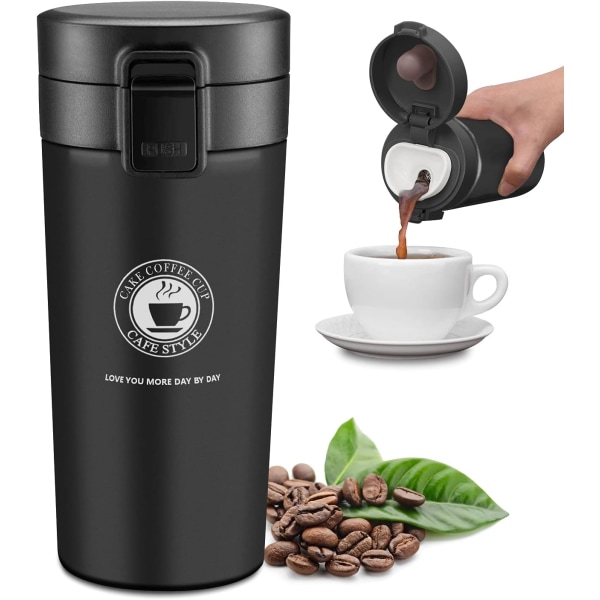 Reisekaffekopp 380ml, varm flaske, dobbeltvegget vakuumisolerte