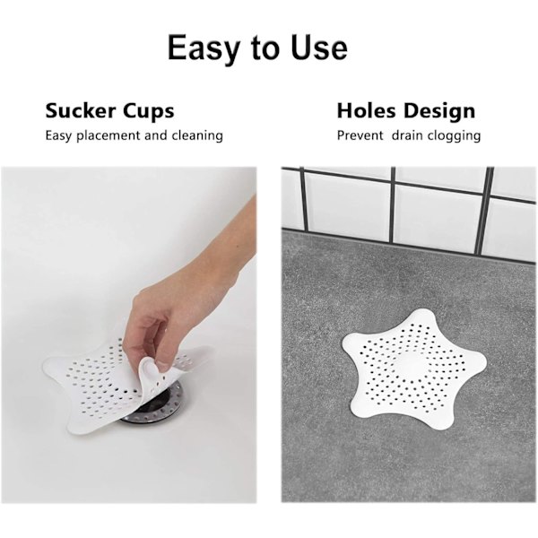 Silikonesinkfiltre, brusehårsfiltre, søstjerneshower og b