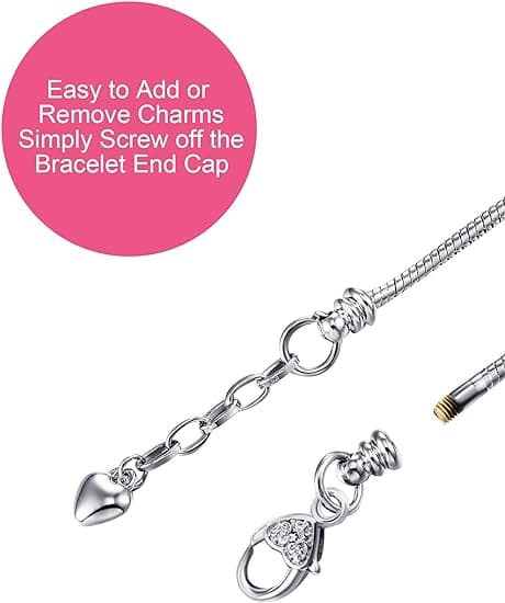 Enhörning Glittrande Kristall Charm Armband Bangle Set för Flicka Dam