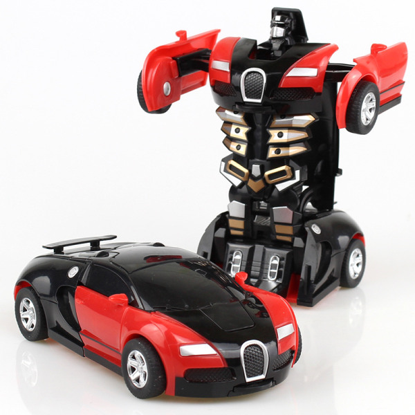 Ny en-knapps deformationsbil leksaker automatisk transformeringsrobot plast