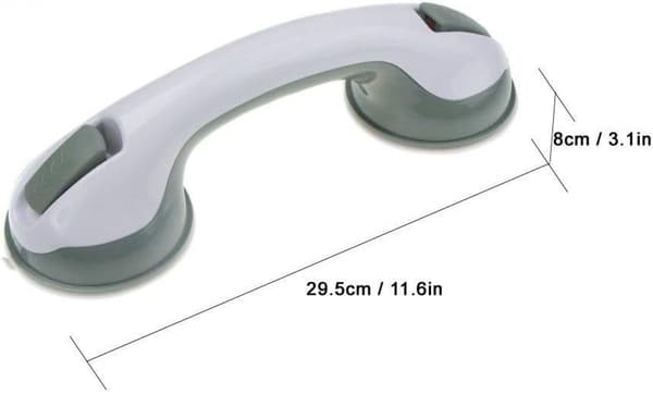 Sugpropp Duschvägg Handtag, Duschhandtag med Stark Sugpropp, Svart, 30cm