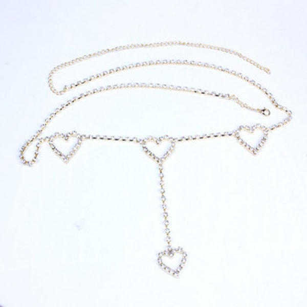 Rhinestone Body Chains Bælte Krystal Talje Kæder Hjerte Vedhæng Su