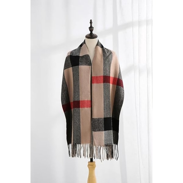 1 st Khaki Scarf Dam Elegant Kashmir Pashmina Scarves För Höst