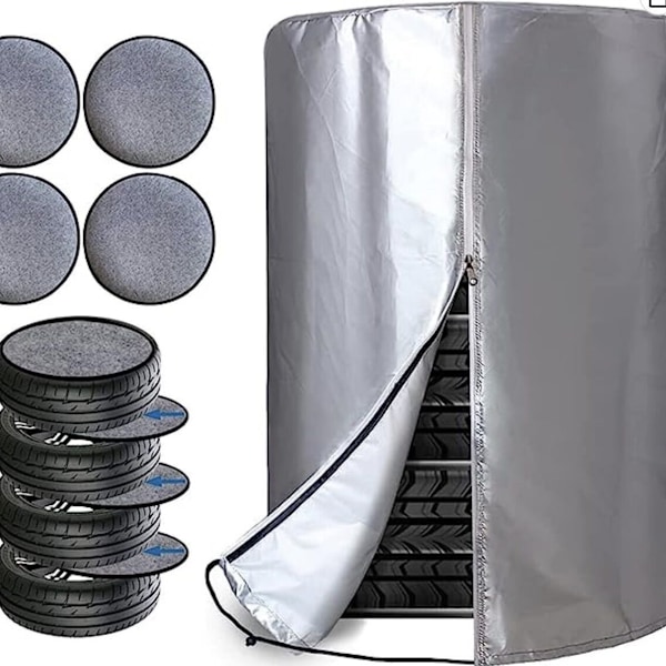 Däcköverdrag för bil (73x110cm), Vattentätt Dammskyddande Säsongsöverdrag för 4 Däck