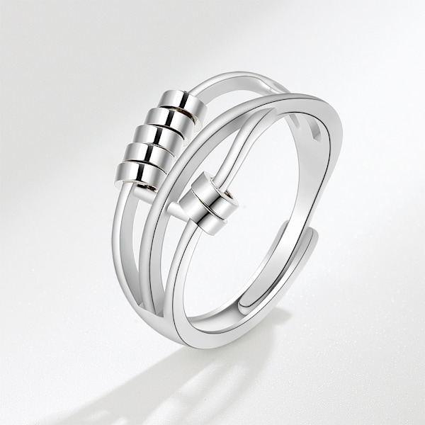 Antistressring Blomma Leende Silver