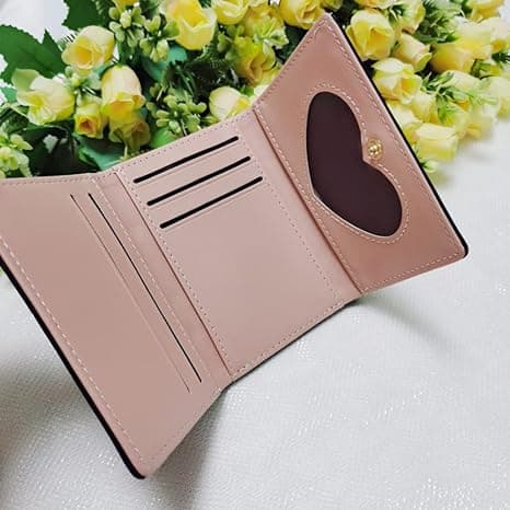 Söt tecknad kattmönstrad plånbok kort tri-fold plånbok multi-kort pu