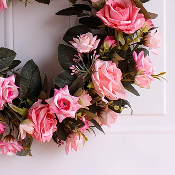 Dørkrans, kunstige blomster rosenkrans - fire årstider foran