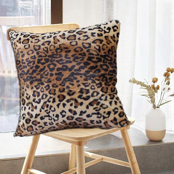 18x18 tum Vilda djur Leopard Skin Mjuka Överkast Kuddfodral 2 st