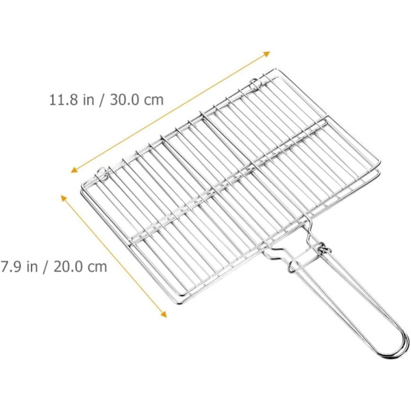 Grill-kori, teräsverkko ja kahva - Ulkogrillivarusteet 11 tuumaa