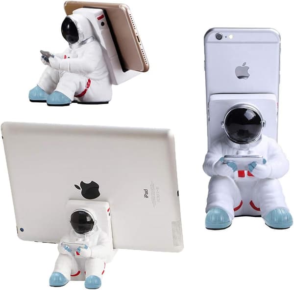 Työpöydän puhelinteline, luova astronauttipuhelinteline iPhonelle,