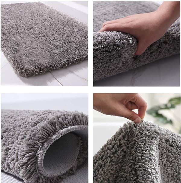 Sklisikker og absorberende lang fluff mikrofiber badematte maskinvaskbar