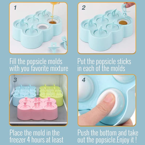 Silikon Popsicle-formar, Flexibla Popsicle-formar i Djurform med