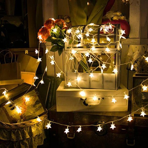 20 LED Star String Lights 10 FT Fairy Christmas Lights Batteri Op