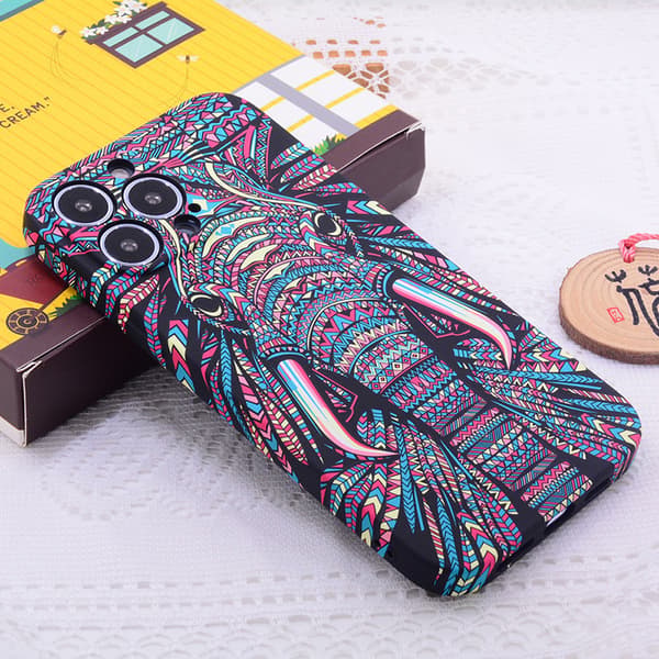 Luminous Embossed Animal Elephant Hardshell/Bumper Telefon Cover Til