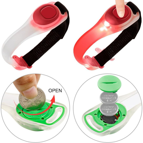 LED-armbånd - Veldig lyse joggelys og sikkerhetsbelysning, passer til