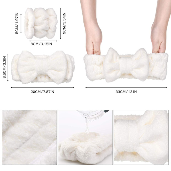 4 kappaletta hiuspanta rannepesu scrunchies mansetit kasvojen pesuun