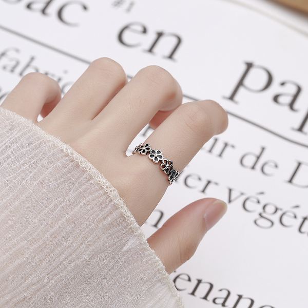 925 Sterling Sølv Ring, Daisy Blomst Hawaii Høj Polering Tarni