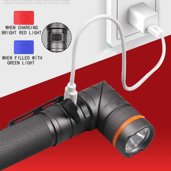 USB-ladattava taskulamppu Tehokas LED-taskulamppu Vedenpitävä 2