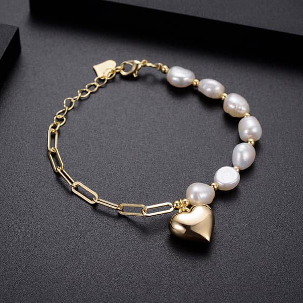 16K gullperle armbånd for kvinner, Tiny Pearl Rosary Charm Bead |