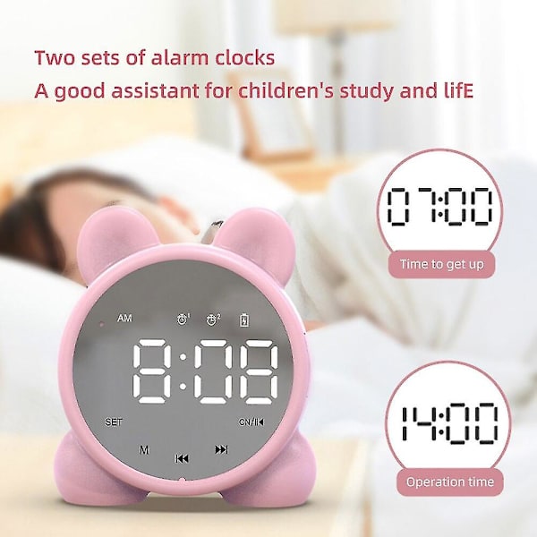 Digital väckarklocka Mini Tf-kort Högtalare Bluetooth Klockradio Cl