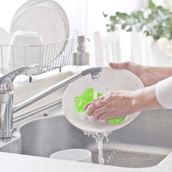 3 stk silikonsvamper for oppvask, super holdbar matvaresilikon