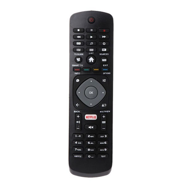 Universell Philips Smart TV-fjärrkontroll med Netflix-ersättning Svart