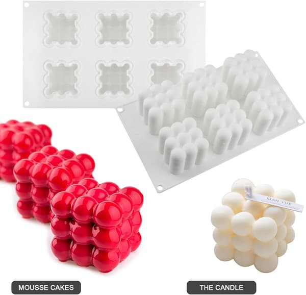 Silikonljusform, 3D-ljusform, silikonkubform, DIY-burk