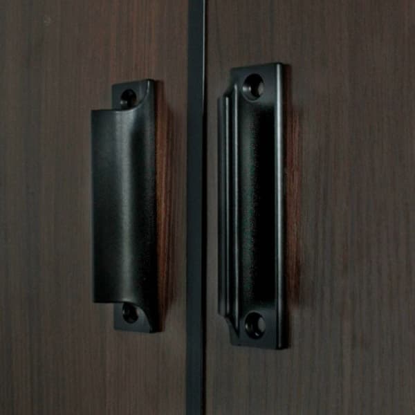 2 stk. Skydedørsgreb, Aluminium Møbelgreb, Sort Køkken