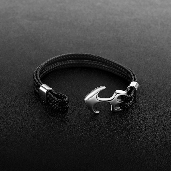 Herrearmbånd, læderbælte armbånd, vintage flerlags armbånd