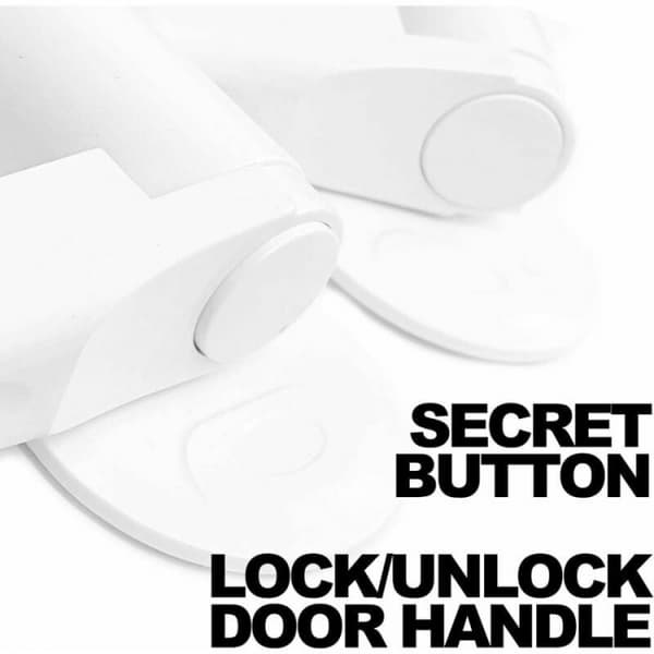 Barnlås med spärr - 2-pack vita dörrlås designade